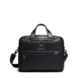 Alpha Organizer Brief Leather by TUMI (Color: Black)