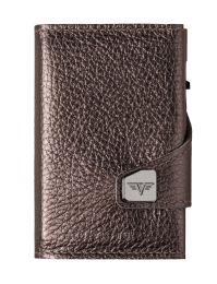 Metallic Leather Portemonnaie CLICK & SLIDE by TRU VIRTUÂ® (Color: Brown Metallic/Brown)