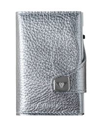 Metallic Leather Portemonnaie CLICK & SLIDE by TRU VIRTUÂ® (Color: Silver Metallic/Silver)
