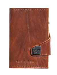 Caramba Leather Portemonnaie CLICK & SLIDE by TRU VIRTUÂ® (Color: Caramba Brown-Yellow/Gold)