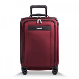 Transcend Tall Carry-On Zip Expandable Spinner by Briggs & Riley (Color: Merlot)