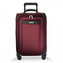 Transcend Tall Carry-On Expandable Spinner by Briggs & Riley (Color: Merlot)